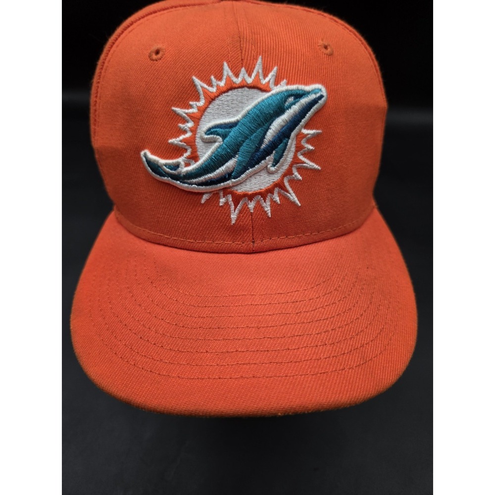 Miami Dolphins New Era 59FIFTY Fitted Hat 6 7/8 Orange NFL Gray Underbrim